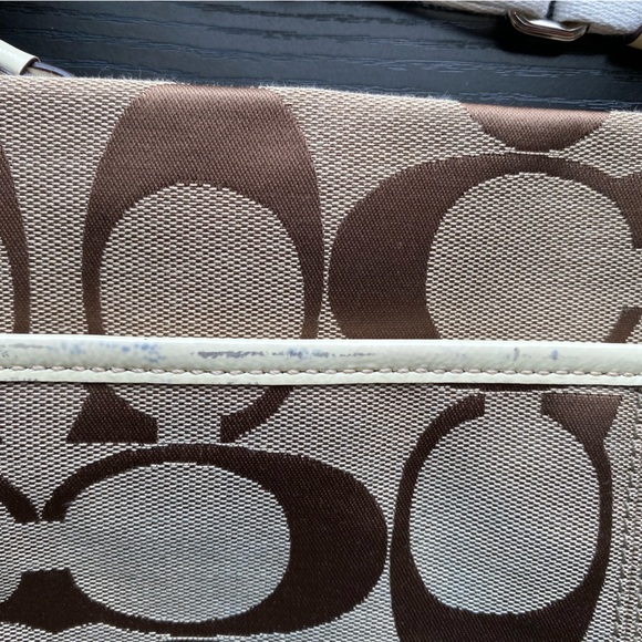 Coach Logo Messenger Bag - Khaki & Off-White - A1076-F14869 - Picture 5 of 7